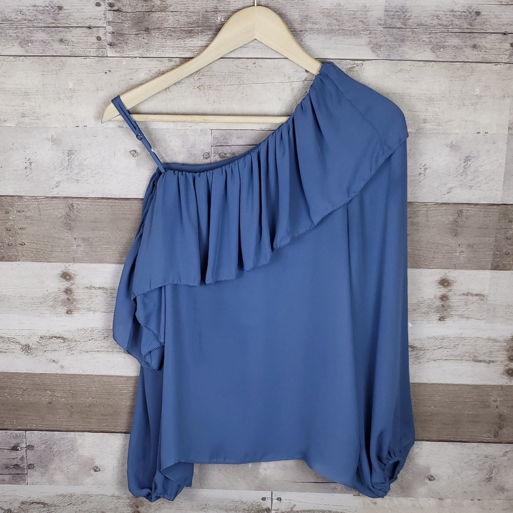 Parker one sleeve ruffled blouse